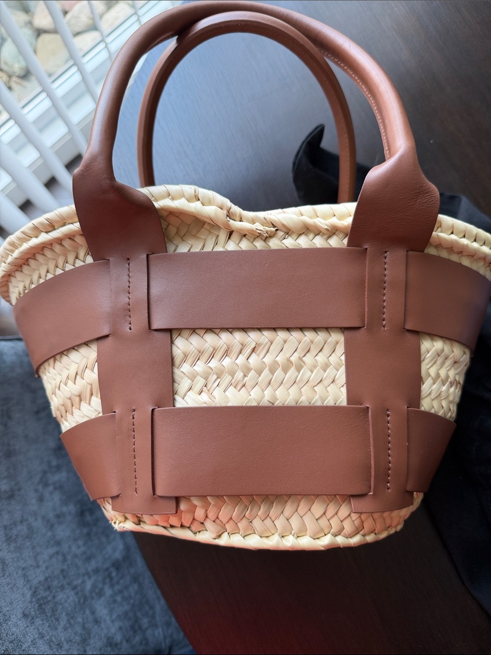 DeMellier Santorini Raffia Tote Bag - Picture 9 of 11